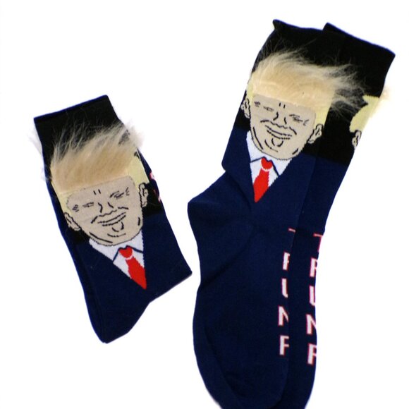 🇺🇸Trump 2024🇺🇸 3D Novelty Socks Fake Hair - Picture 4 of 5